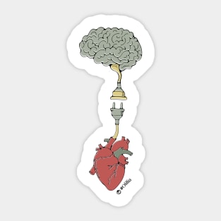 Brain and heart connection Sticker